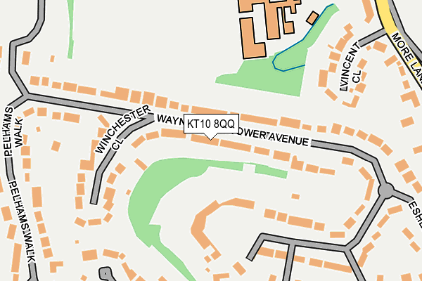 KT10 8QQ map - OS OpenMap – Local (Ordnance Survey)