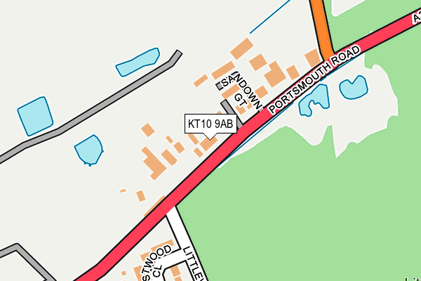KT10 9AB map - OS OpenMap – Local (Ordnance Survey)