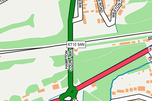 KT10 9AN map - OS OpenMap – Local (Ordnance Survey)