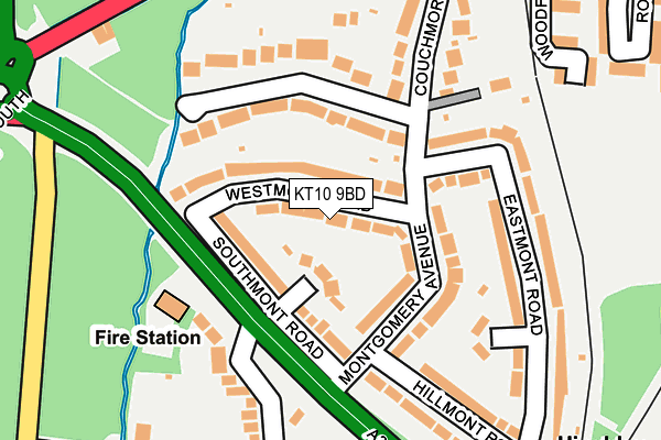 KT10 9BD map - OS OpenMap – Local (Ordnance Survey)