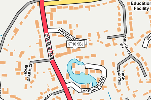 KT10 9BJ map - OS OpenMap – Local (Ordnance Survey)