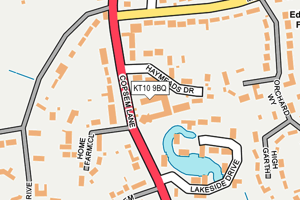 KT10 9BQ map - OS OpenMap – Local (Ordnance Survey)