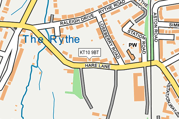 KT10 9BT map - OS OpenMap – Local (Ordnance Survey)