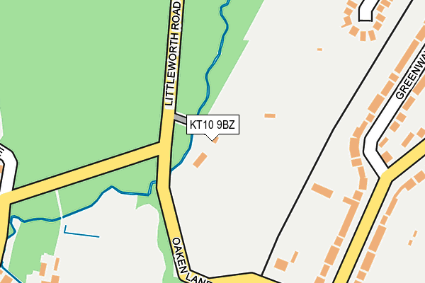 KT10 9BZ map - OS OpenMap – Local (Ordnance Survey)