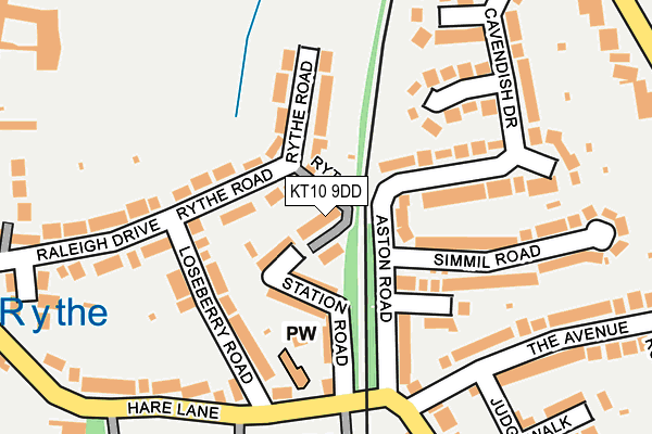 KT10 9DD map - OS OpenMap – Local (Ordnance Survey)