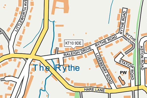 KT10 9DE map - OS OpenMap – Local (Ordnance Survey)