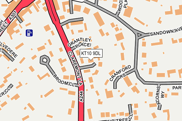 KT10 9DL map - OS OpenMap – Local (Ordnance Survey)