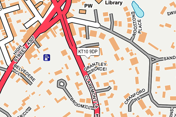 KT10 9DP map - OS OpenMap – Local (Ordnance Survey)