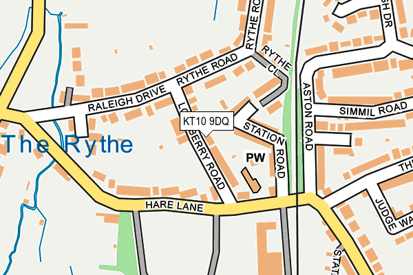 KT10 9DQ map - OS OpenMap – Local (Ordnance Survey)