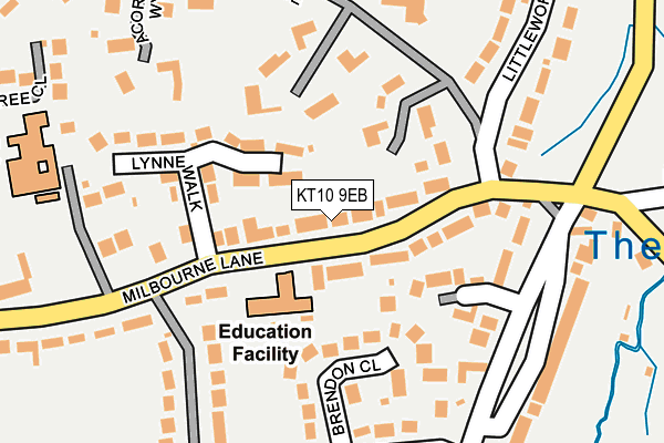 KT10 9EB map - OS OpenMap – Local (Ordnance Survey)