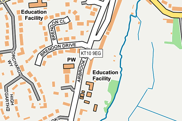 KT10 9EG map - OS OpenMap – Local (Ordnance Survey)