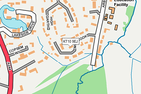 KT10 9EJ map - OS OpenMap – Local (Ordnance Survey)