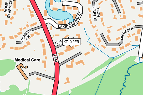 KT10 9ER map - OS OpenMap – Local (Ordnance Survey)