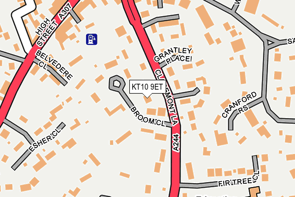 KT10 9ET map - OS OpenMap – Local (Ordnance Survey)