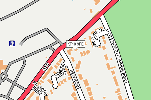 KT10 9FE map - OS OpenMap – Local (Ordnance Survey)
