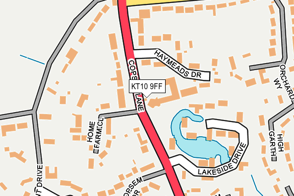 KT10 9FF map - OS OpenMap – Local (Ordnance Survey)