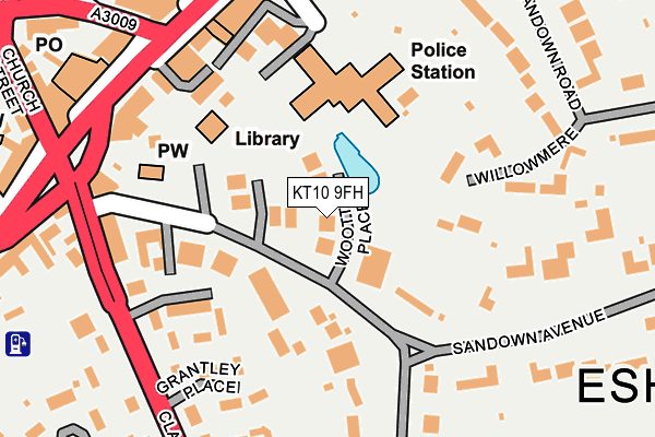 KT10 9FH map - OS OpenMap – Local (Ordnance Survey)