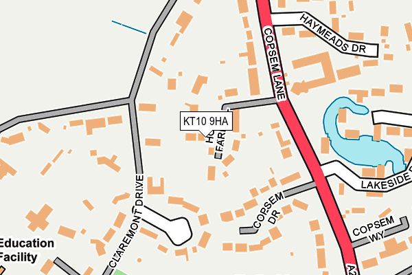 KT10 9HA map - OS OpenMap – Local (Ordnance Survey)