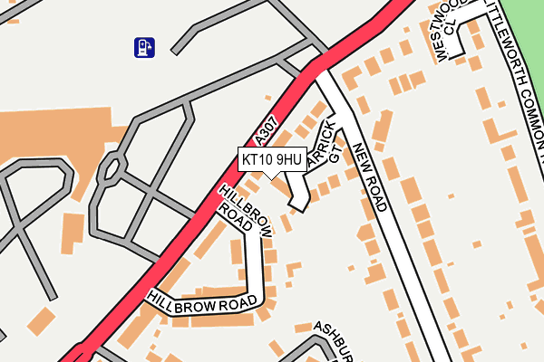 KT10 9HU map - OS OpenMap – Local (Ordnance Survey)