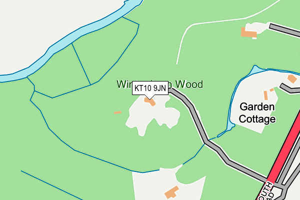 KT10 9JN map - OS OpenMap – Local (Ordnance Survey)