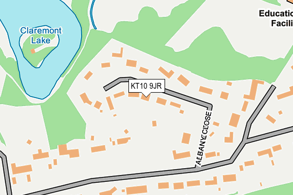 KT10 9JR map - OS OpenMap – Local (Ordnance Survey)