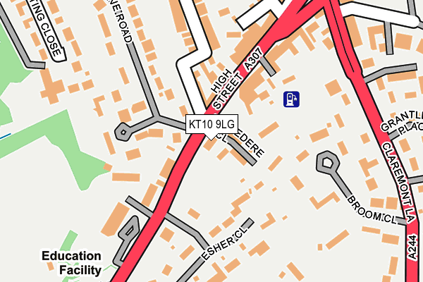 KT10 9LG map - OS OpenMap – Local (Ordnance Survey)