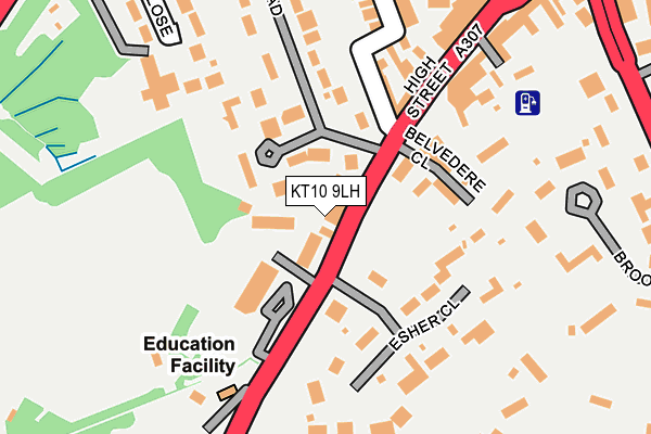 KT10 9LH map - OS OpenMap – Local (Ordnance Survey)