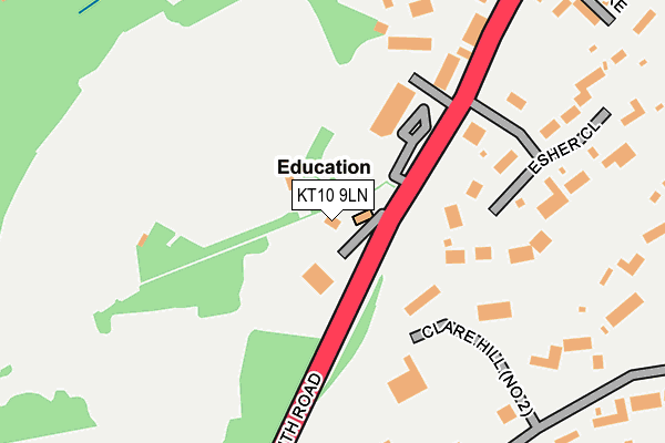 KT10 9LN map - OS OpenMap – Local (Ordnance Survey)