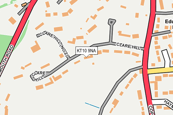 KT10 9NA map - OS OpenMap – Local (Ordnance Survey)