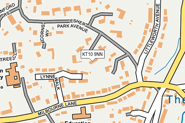 KT10 9NN map - OS OpenMap – Local (Ordnance Survey)