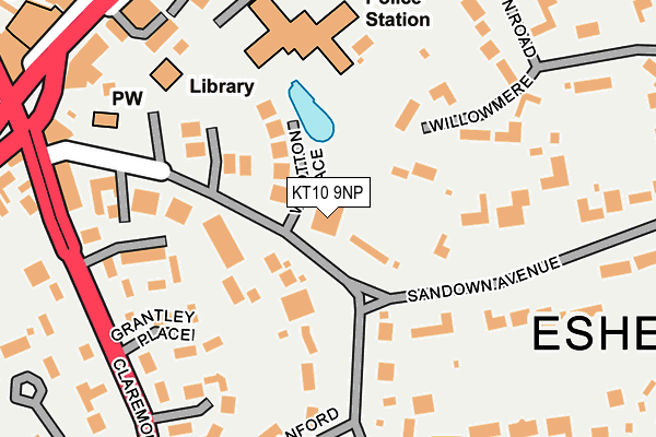 KT10 9NP map - OS OpenMap – Local (Ordnance Survey)