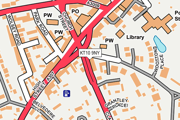 KT10 9NY map - OS OpenMap – Local (Ordnance Survey)
