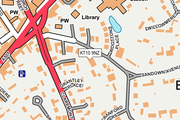 KT10 9NZ map - OS OpenMap – Local (Ordnance Survey)