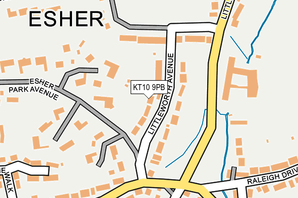 KT10 9PB map - OS OpenMap – Local (Ordnance Survey)