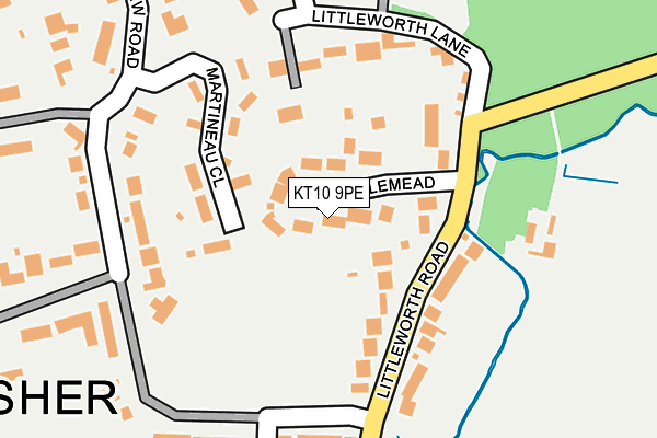 KT10 9PE map - OS OpenMap – Local (Ordnance Survey)