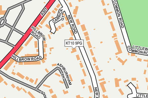 KT10 9PG map - OS OpenMap – Local (Ordnance Survey)