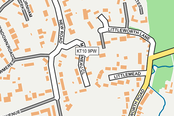 KT10 9PW map - OS OpenMap – Local (Ordnance Survey)