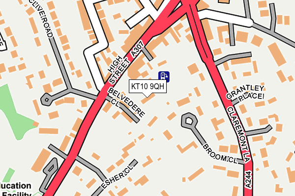 KT10 9QH map - OS OpenMap – Local (Ordnance Survey)