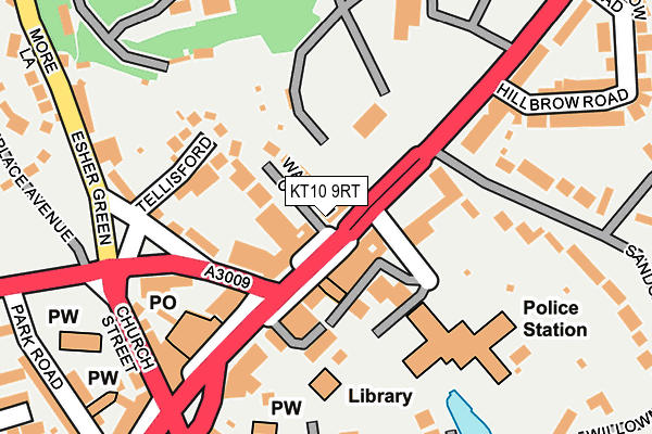 KT10 9RT map - OS OpenMap – Local (Ordnance Survey)