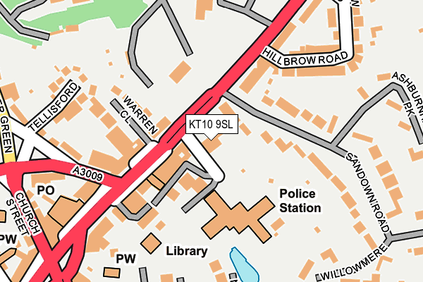 KT10 9SL map - OS OpenMap – Local (Ordnance Survey)