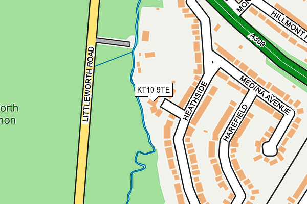 KT10 9TE map - OS OpenMap – Local (Ordnance Survey)