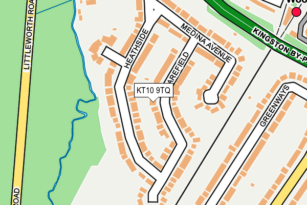 KT10 9TQ map - OS OpenMap – Local (Ordnance Survey)