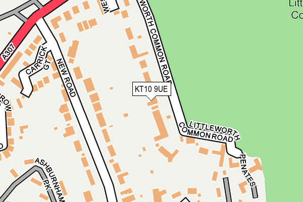 KT10 9UE map - OS OpenMap – Local (Ordnance Survey)