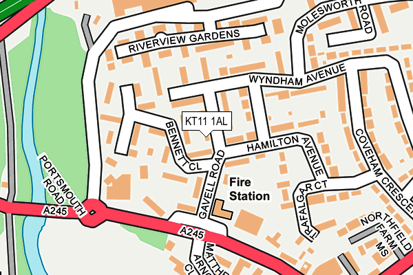 KT11 1AL map - OS OpenMap – Local (Ordnance Survey)