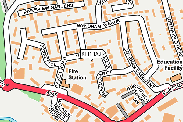 KT11 1AU map - OS OpenMap – Local (Ordnance Survey)