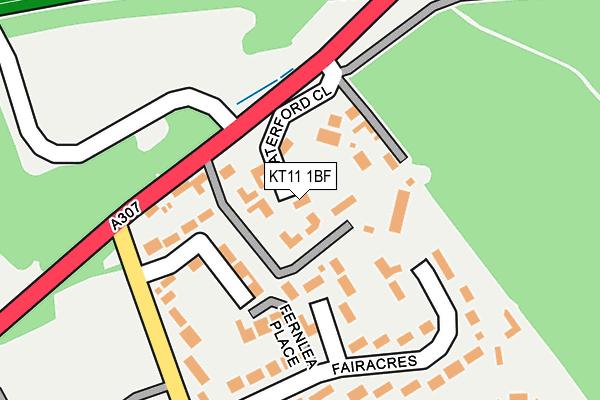 KT11 1BF map - OS OpenMap – Local (Ordnance Survey)