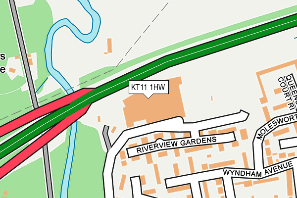 KT11 1HW map - OS OpenMap – Local (Ordnance Survey)