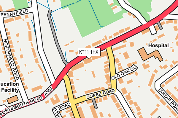 KT11 1HX map - OS OpenMap – Local (Ordnance Survey)