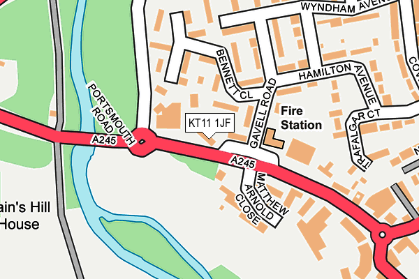 KT11 1JF map - OS OpenMap – Local (Ordnance Survey)