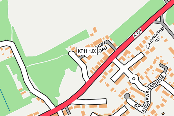 KT11 1JX map - OS OpenMap – Local (Ordnance Survey)